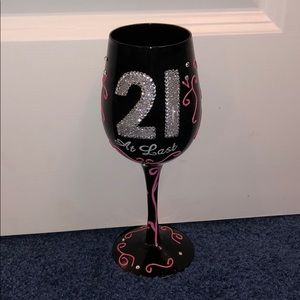 21st birthday wine glass